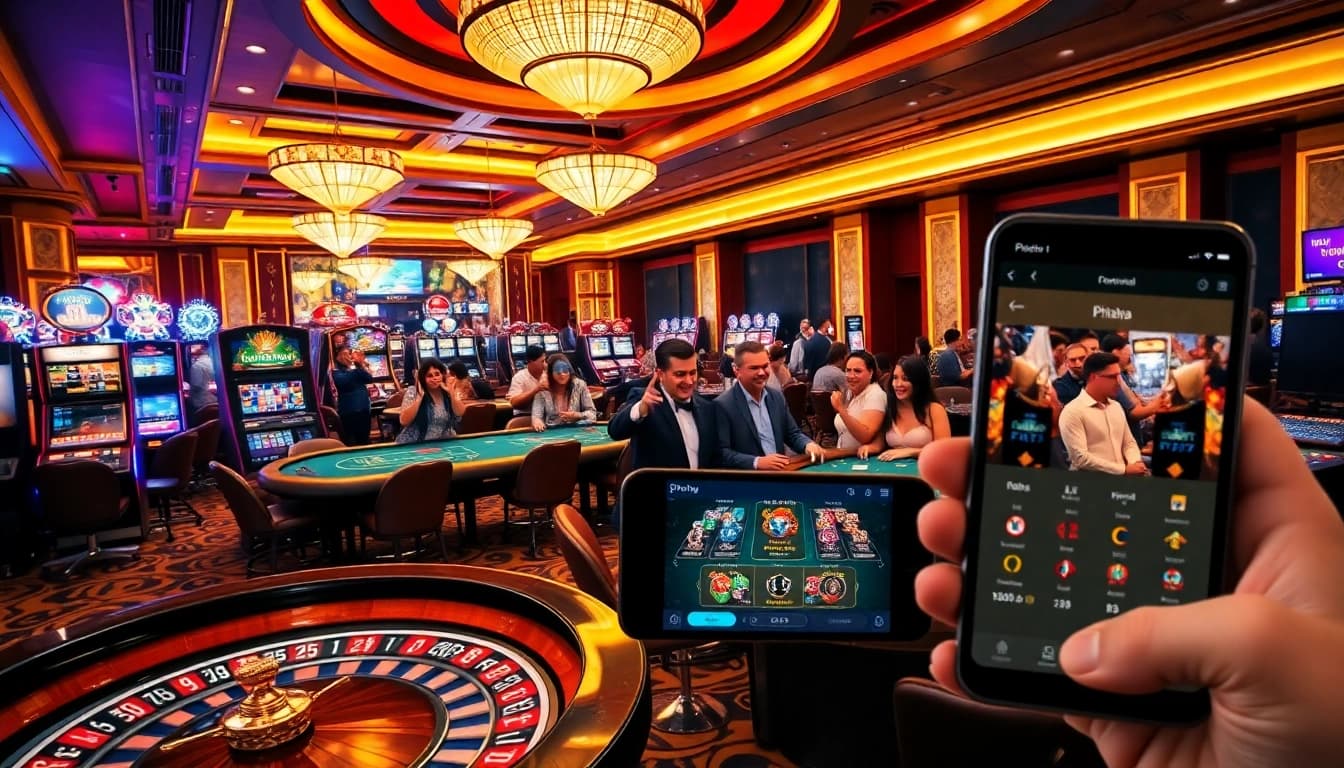 Phtaya casino players enjoying an exciting poker game in a luxurious setting.