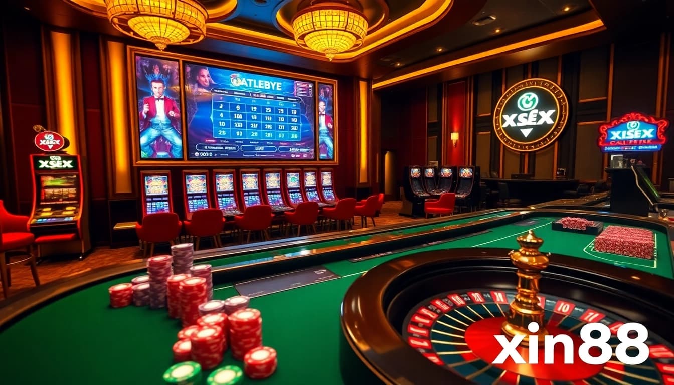 Experience thrilling gameplay at xin88 with vibrant casino tables and dazzling slot machines.