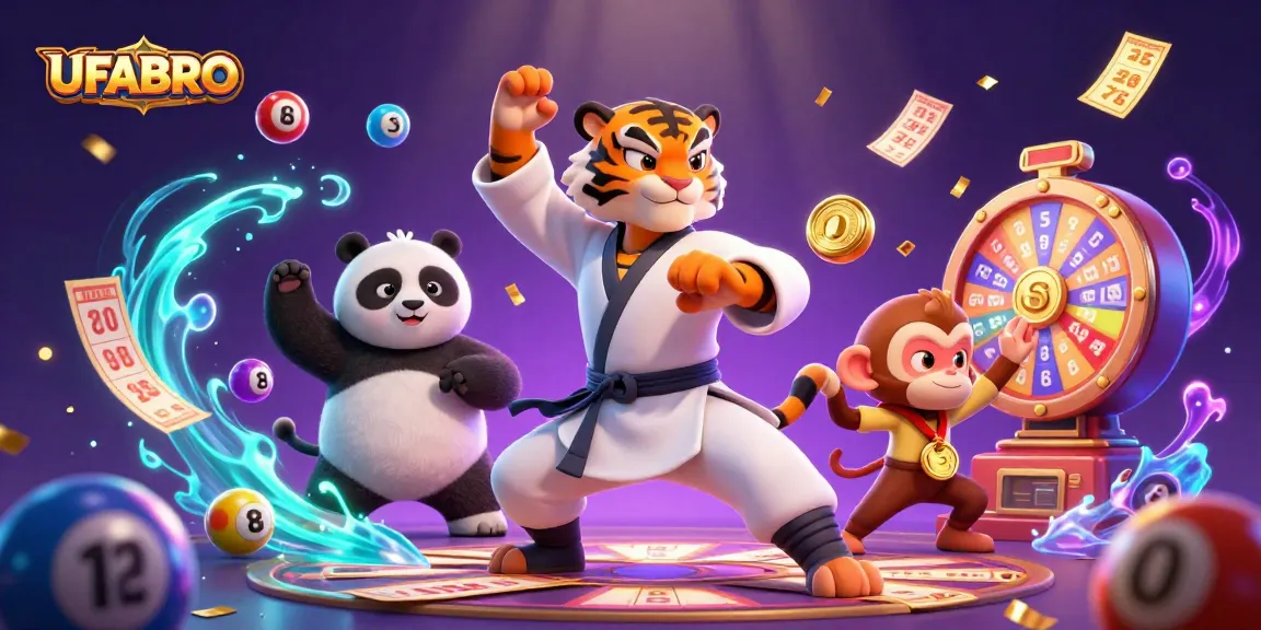Engage with UFABRO's dynamic casino experience showcasing fun and excitement through animated characters and vibrant game elements.