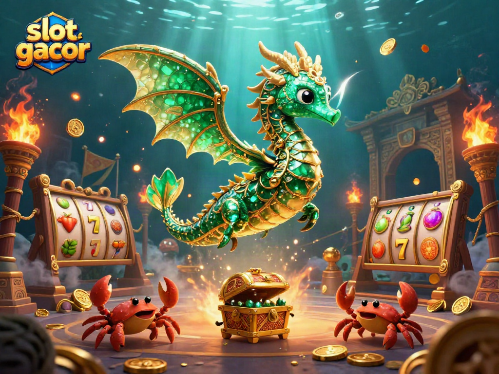 Experience the thrill of slot gacor with this vibrant 3D illustration showcasing lively casino themes and vivid characters.