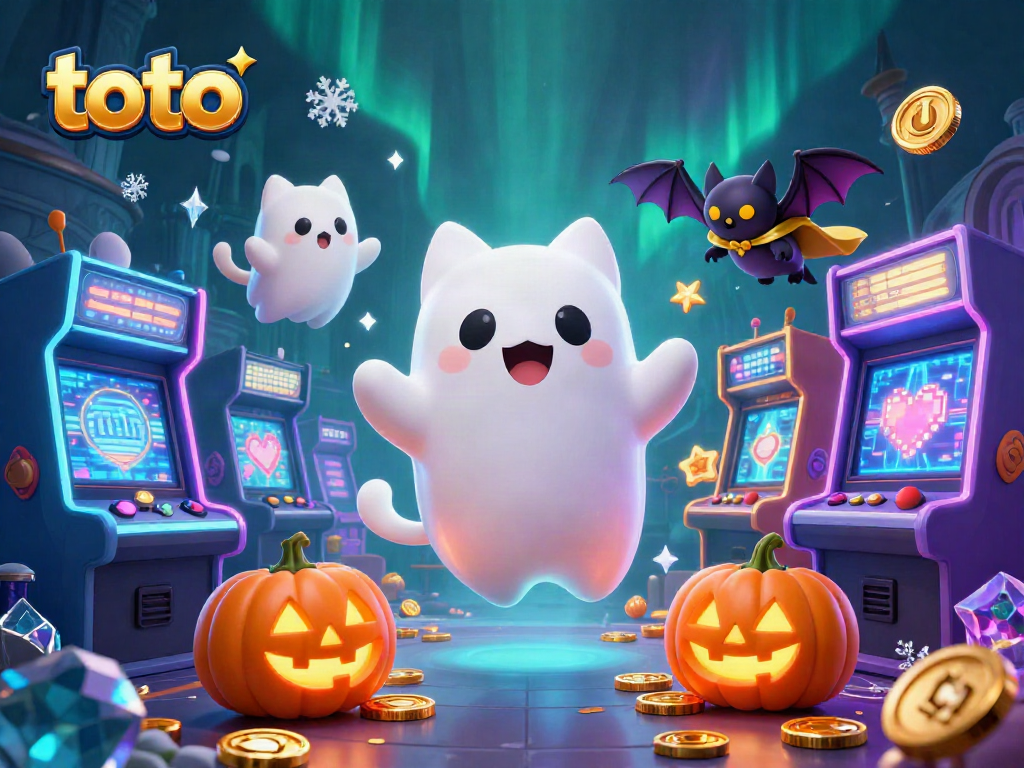 Engage with the adventurous toto ghost cat in a vibrant haunted casino scene.