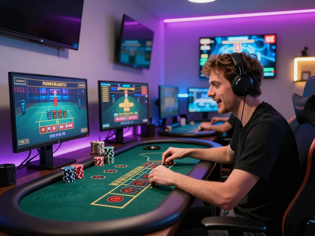 Player studying strategies while engaging in live dealer blackjack at go8.