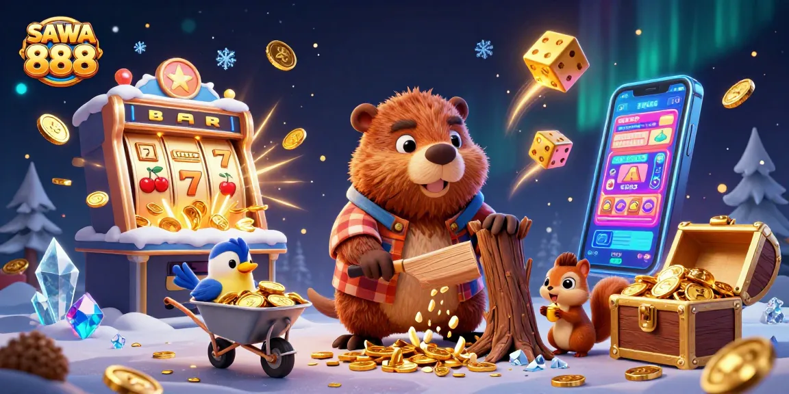 Experience the thrilling action at SAWA 888 with interactive slot elements and vibrant animated characters.