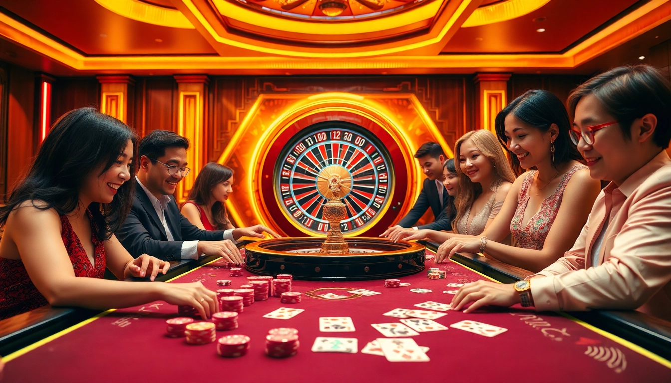 Experience the thrill of gambling at xocdia88 with vibrant tables and players engaged in action.