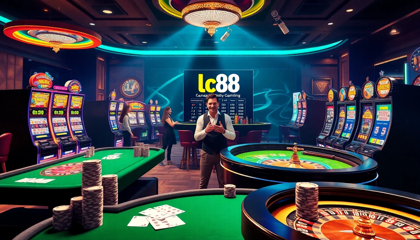 Experience the excitement of lc88 online gambling with vibrant casino tables and engaging games.