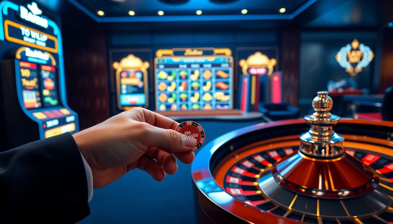 Strategic amanahtoto player placing bets on vibrant digital Toto Macau interface with poker chips