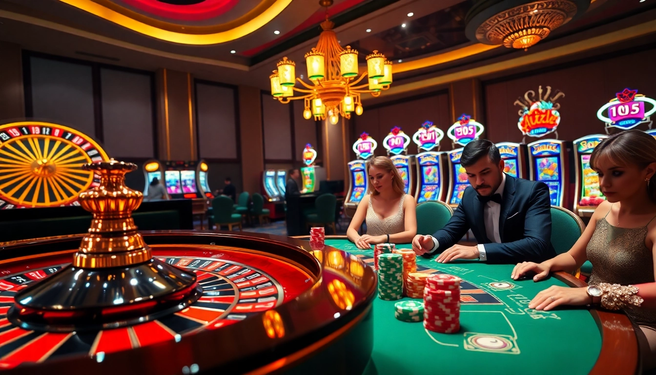 W88 players enjoying an exciting poker game in a luxurious casino environment.