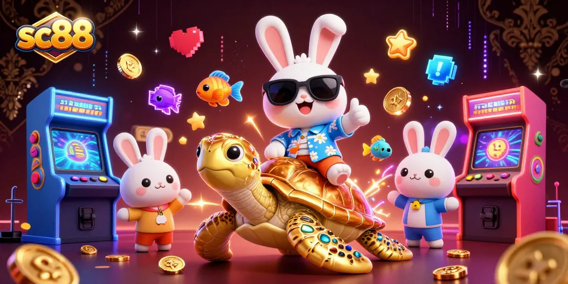 Spin the reels with sc88 and join the lucky rabbit and golden turtle in a vibrant casino adventure!
