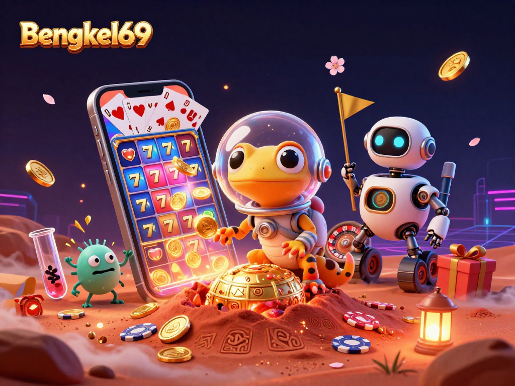 Engage in thrilling action with Bengkel69 at a vibrant alien casino adventure.