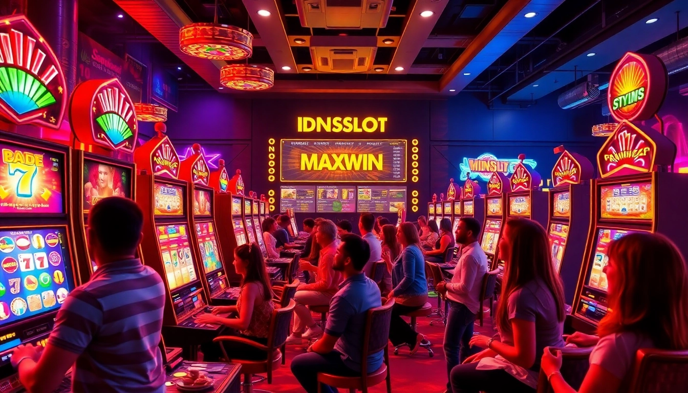 Experience the thrill of idnslot with colorful slot machines and shiny casino chips.
