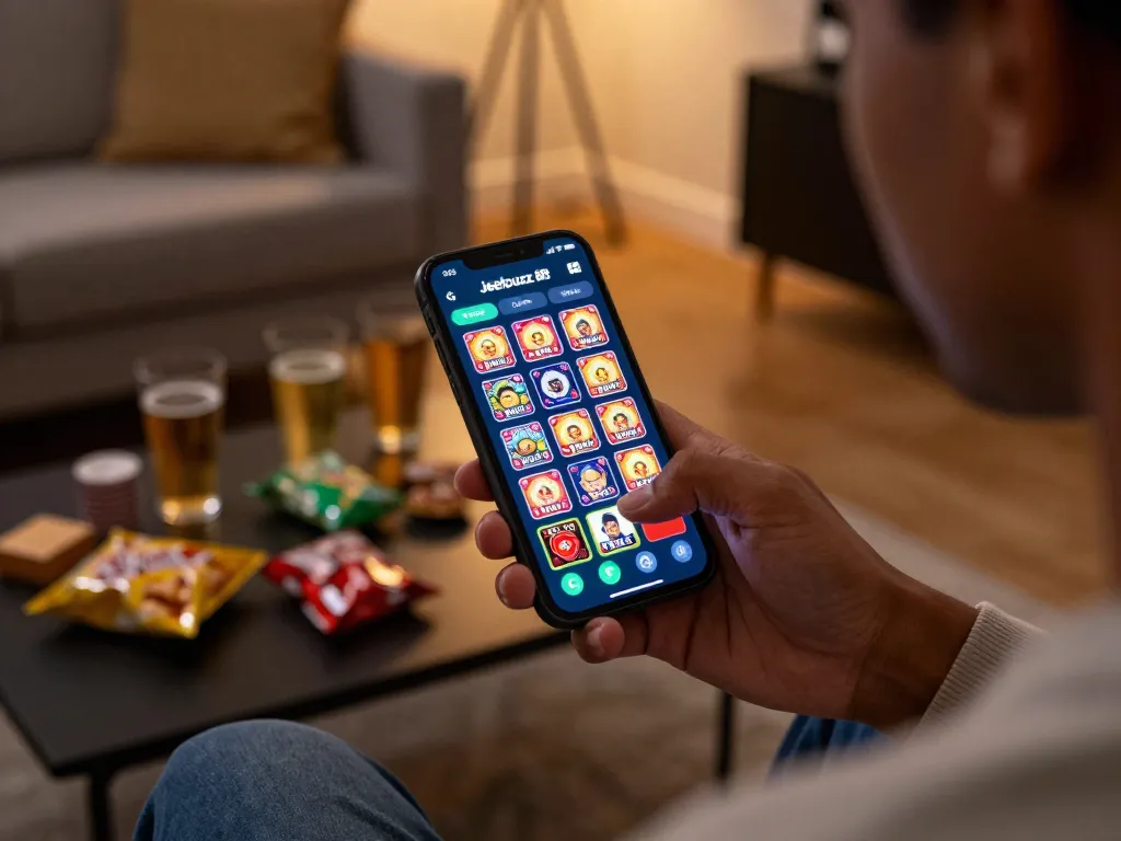 Engaging in mobile gaming on Jeetbuzz 88 app with vibrant casino graphics