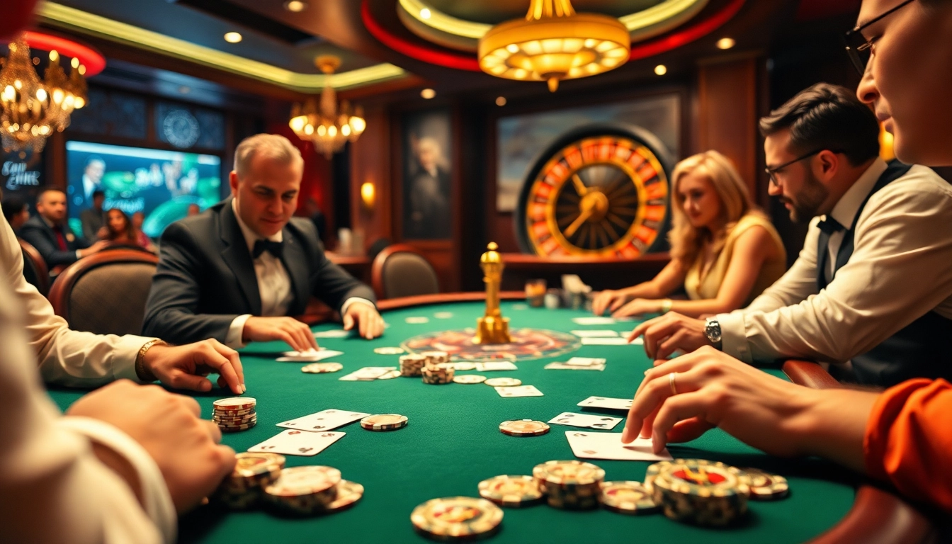 Players at a poker table showcasing their strategies on the hidden wiki platform.