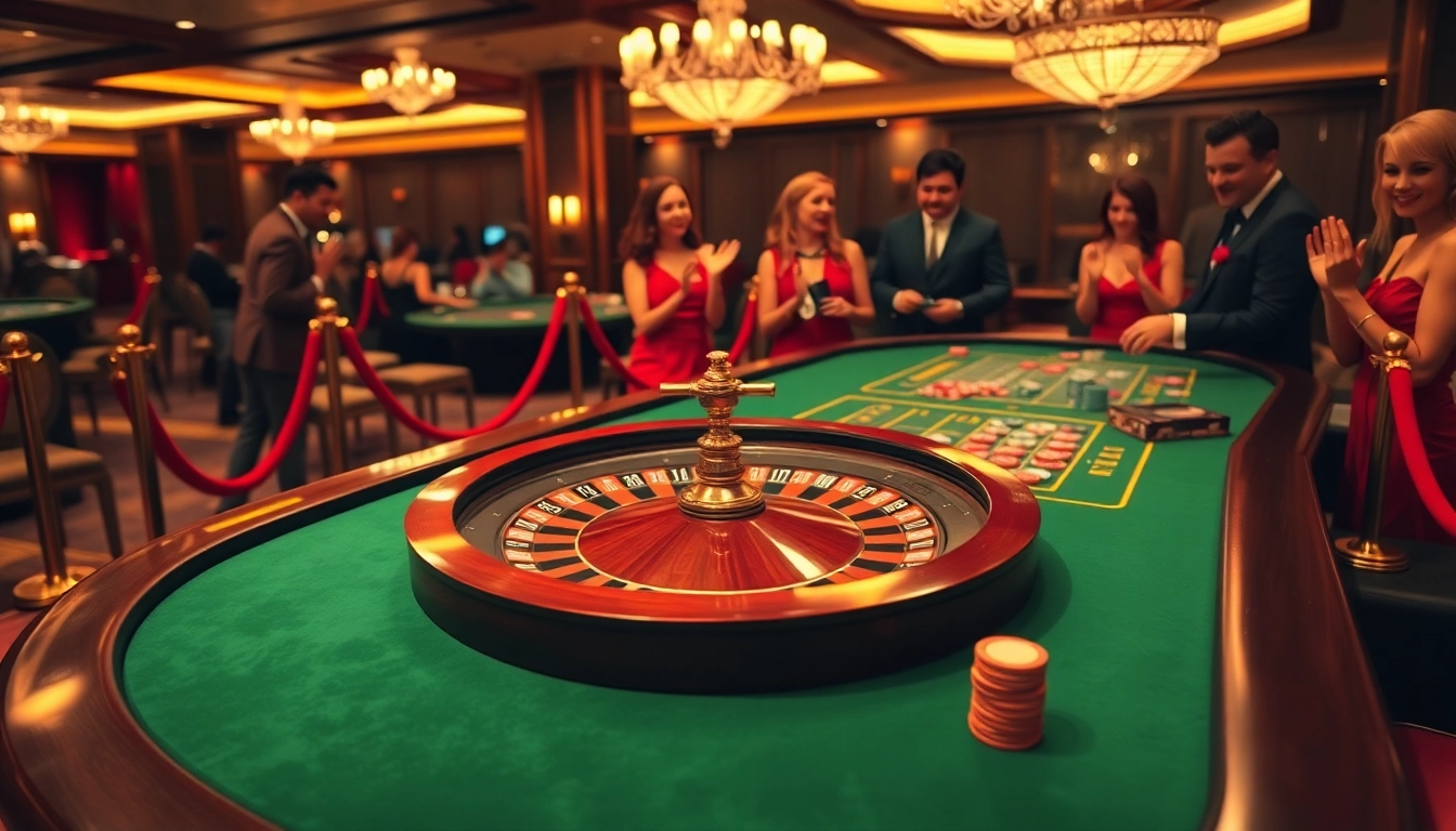 Experience the excitement of 11WIN at a luxury casino table, featuring roulette and poker games.