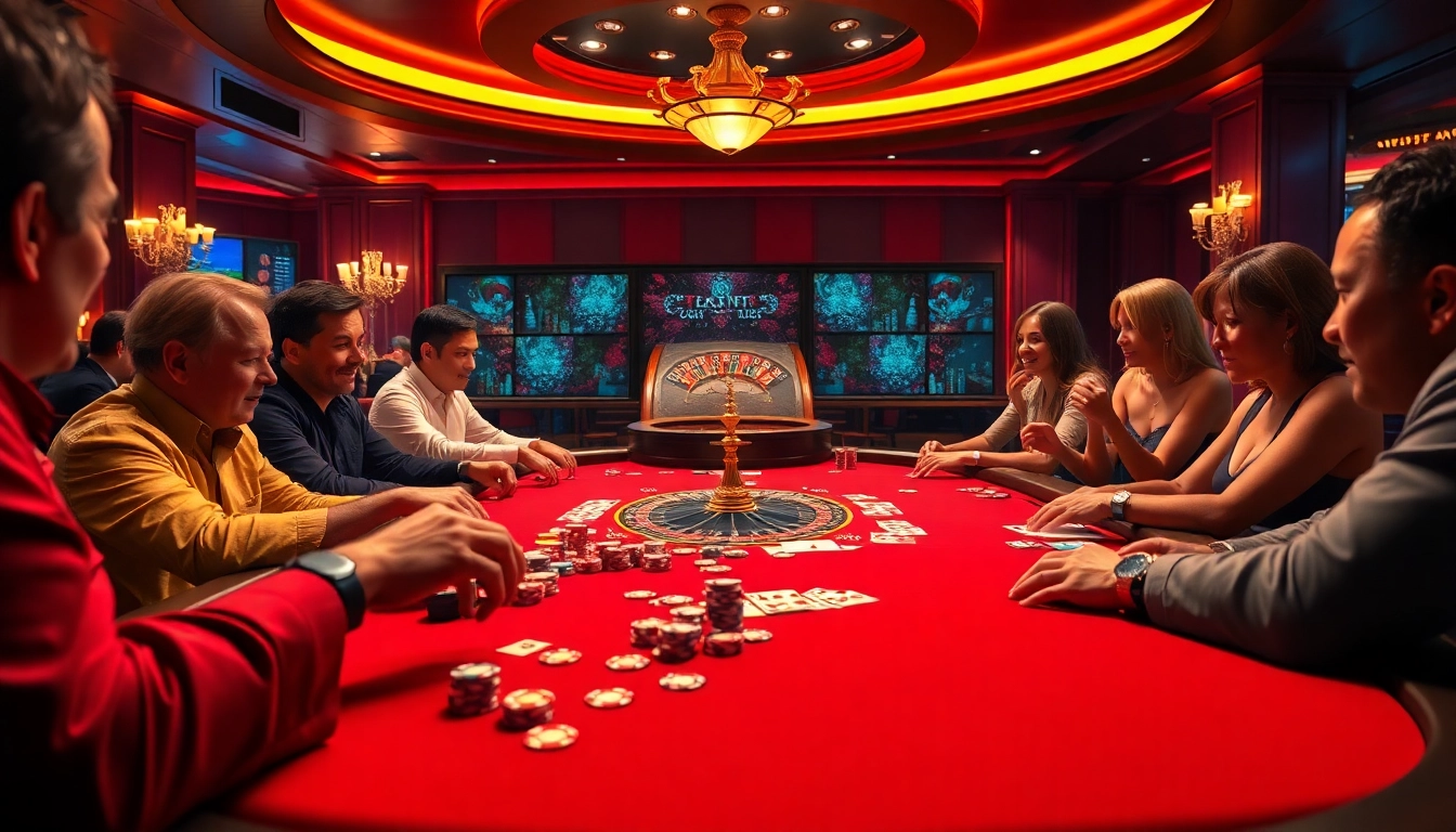 Exciting poker action at https://pg88us.com/ showcasing vibrant chips and intense players.