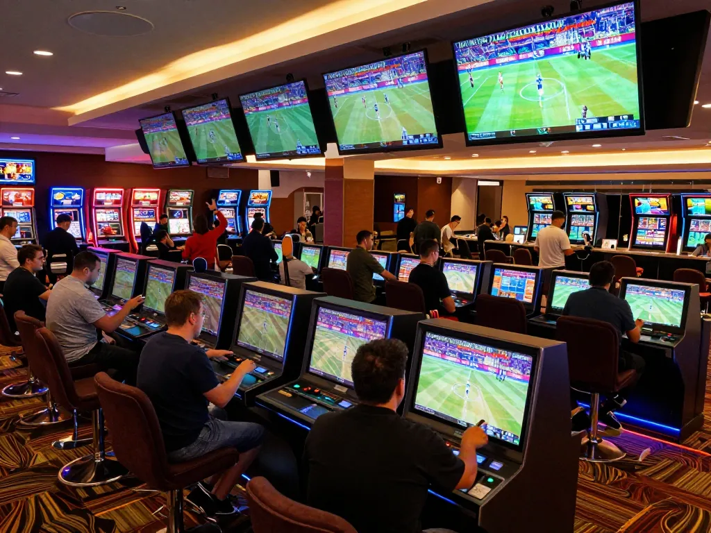 Place bets and watch live sports at https://casino555win.com/ showcasing exciting betting atmosphere.