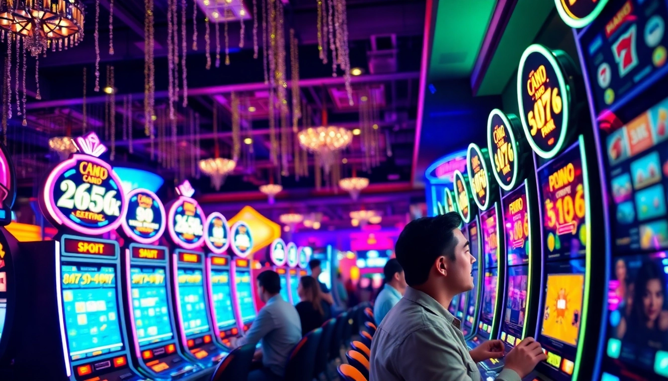 Menangkan Slot gampang menang dengan permainan mesin slot berwarna-warni di kasino.