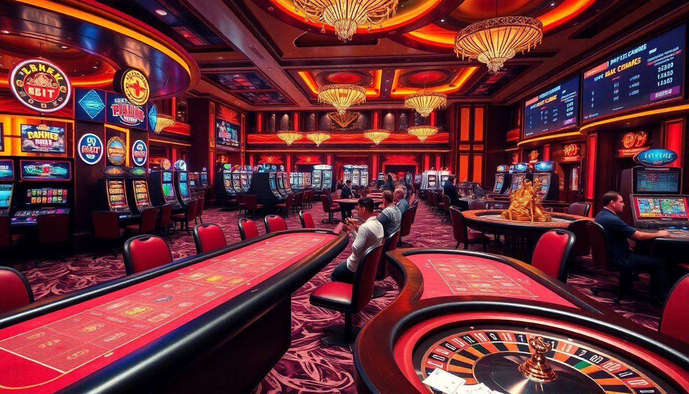 Engaged players placing bets at LC88 casino tables under luxurious lighting.