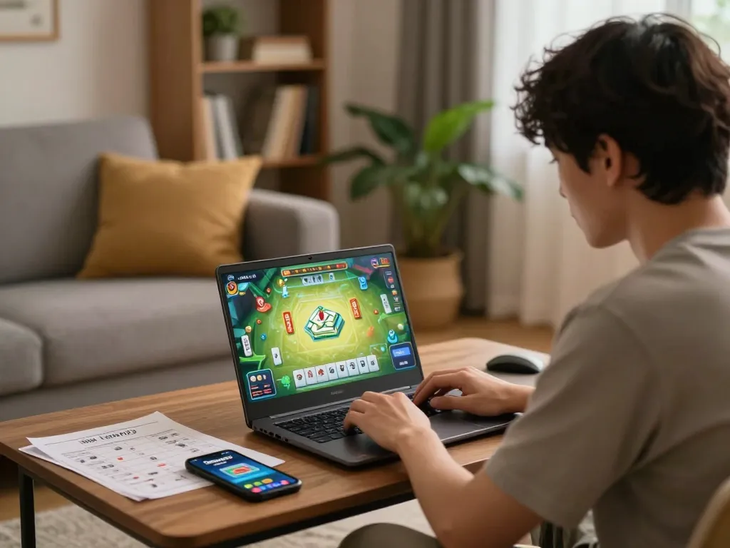 Engage in Mahjong Ways on Tempo123 while strategizing in a cozy home setting