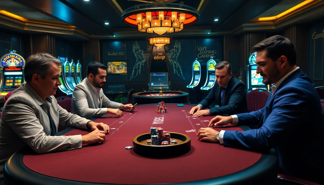 Engaging in high-stakes poker at 68VIP with vibrant gaming elements, emphasizing Đăng Nhập Nhà Cái 68VIP.