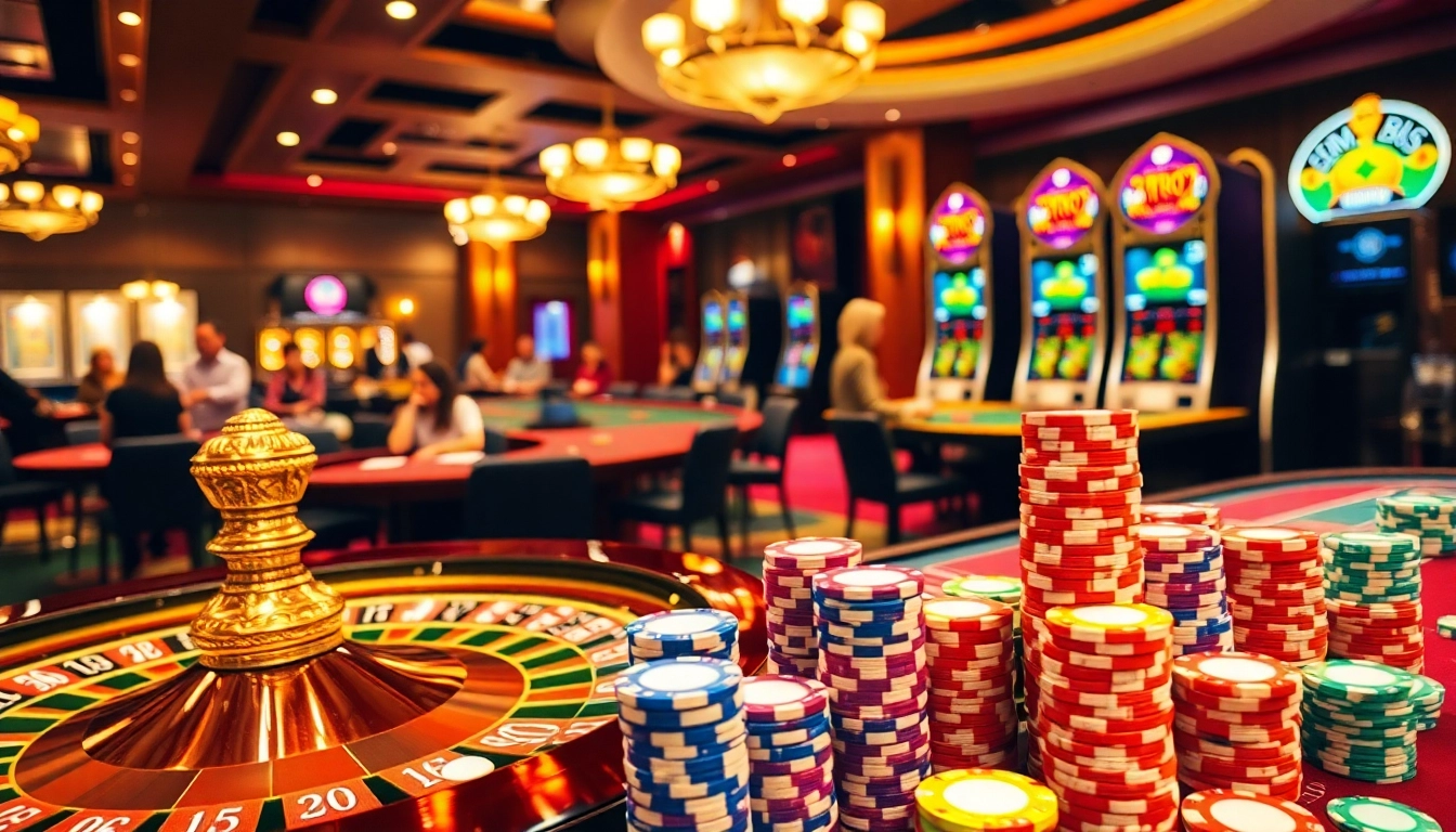 Engaged players at MM88 spin the roulette wheel in a luxurious casino setting.