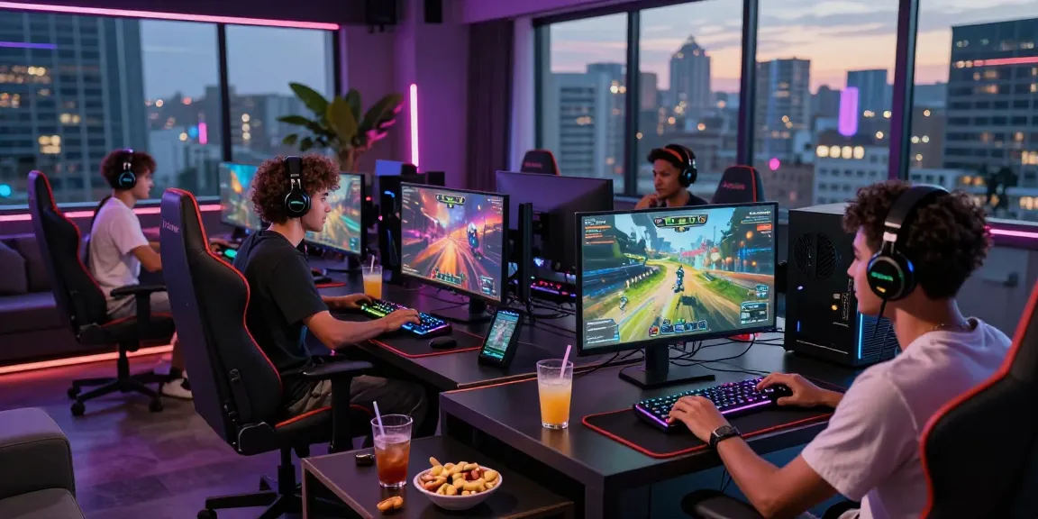 Friends enjoying an exciting gaming session at a luxury lounge featuring iwin games.
