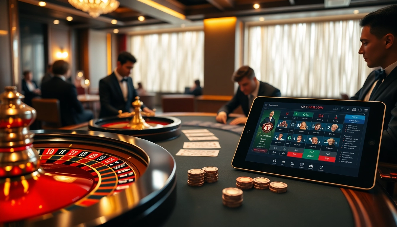 Engaging poker game scene with players, chips, and online interface highlighting https://ok8386n.com/.