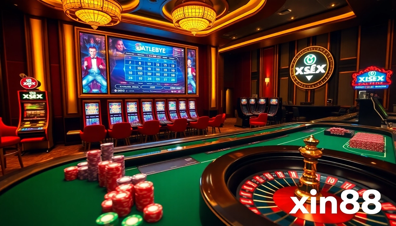 Experience thrilling gameplay at xin88 with vibrant casino tables and dazzling slot machines.