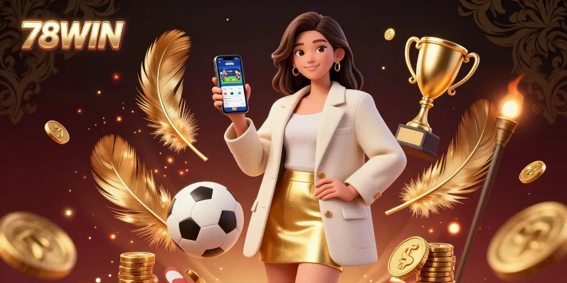 Engage with the vibrant sportsbook experience at 78WIN, featuring a friendly woman immersed in a thrilling betting environment.