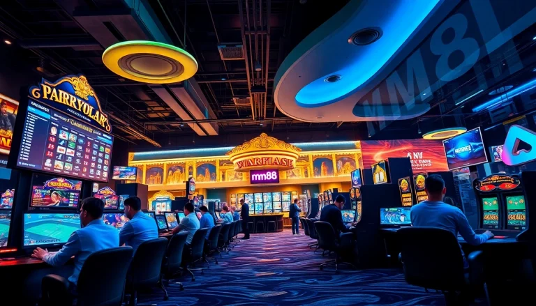 Experience the excitement of mm88's online gaming platform with modern casino visuals.