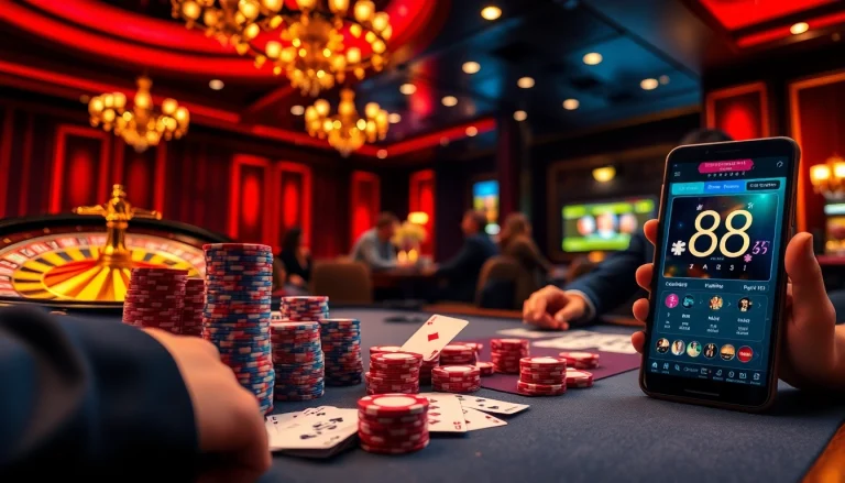 Experience the thrill of MM88 as players engage in high-stakes poker with luxurious ambiance.
