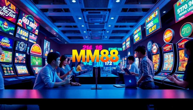 Engaging players enjoying MM88's online gaming platform with sports betting and casino games.
