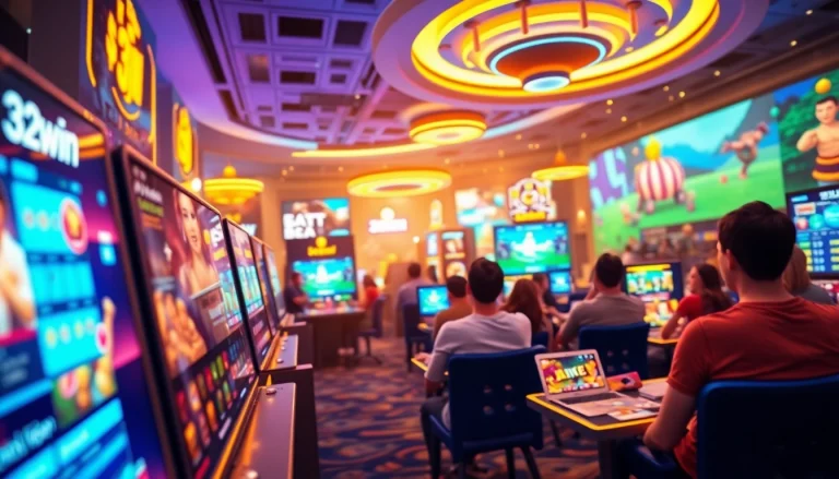 32win online gambling platform showcasing diverse games in vibrant design