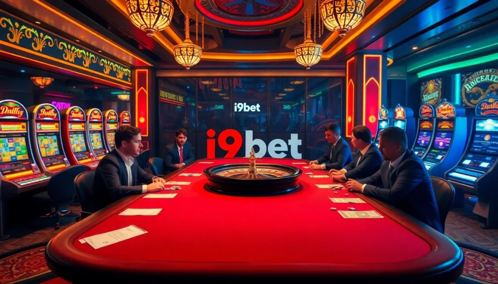 Experience the excitement at i9bet with immersive casino games and vibrant decor.