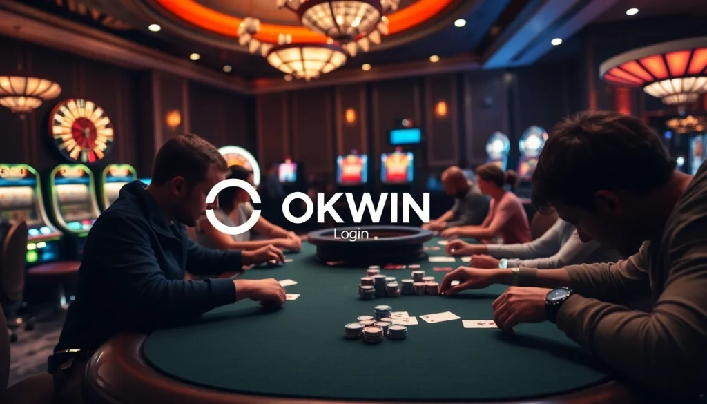 Experience excitement with OKWIN login at a luxurious casino gaming table.