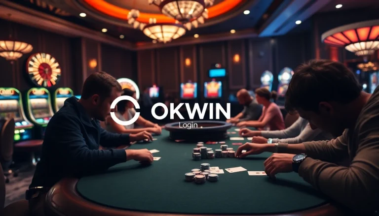 Experience excitement with OKWIN login at a luxurious casino gaming table.