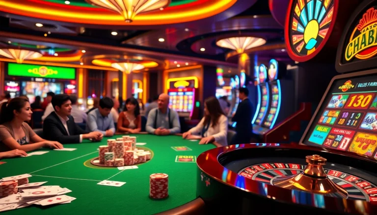 Experience excitement at THABET casino with players engaging in high-stakes poker and thrilling slot machines.
