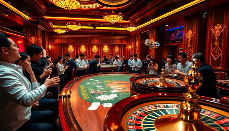 Experience the excitement of Đá Gà Thomo BJ888 with vibrant casino visuals highlighting betting action.