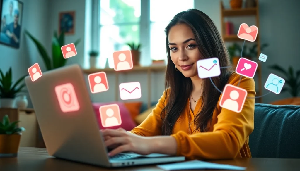 Engaging professional sending follow in dm messages on Instagram with a welcoming expression.