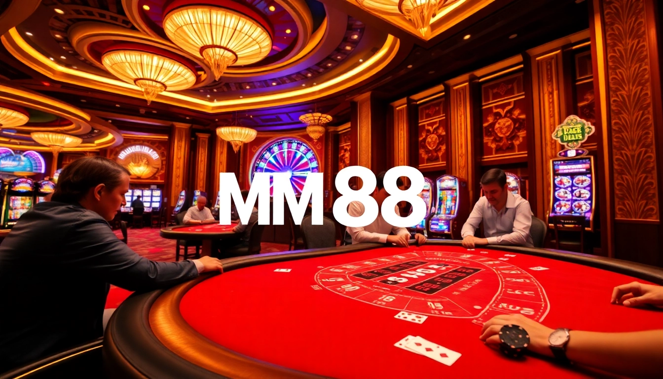 Players enjoying a thrilling MM 88 blackjack game in a luxurious casino setting.
