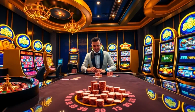 Experience the excitement of 888 new casino gaming with vibrant slots and a professional dealer.