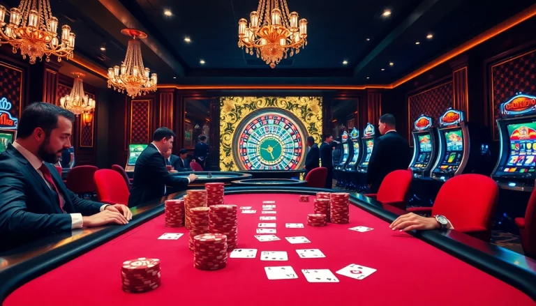 Experience thrilling bets at Thabet with luxurious casino tables and vibrant gaming action.