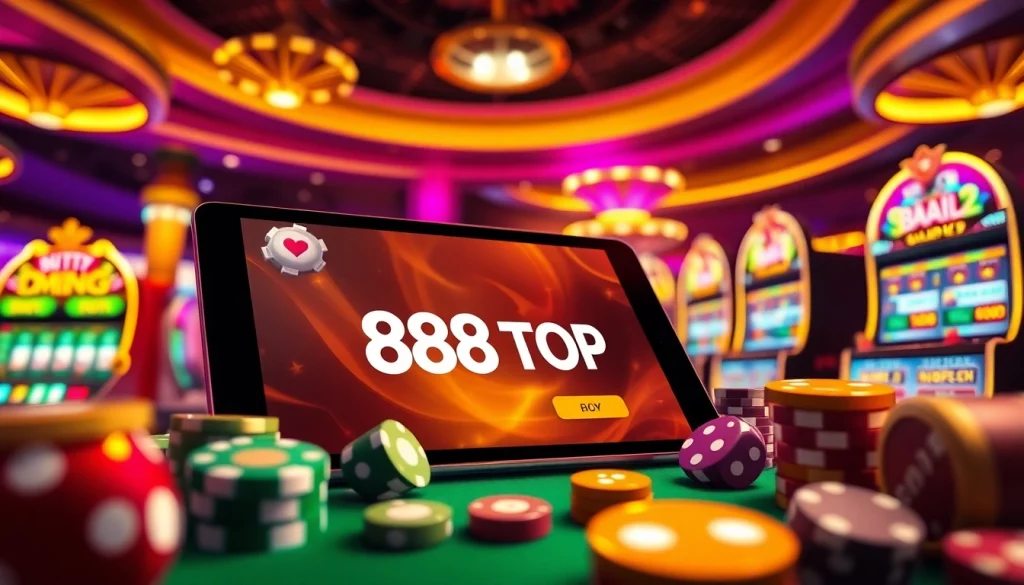 Experience the thrill of winning with 888TOP’s dynamic online casino interface.