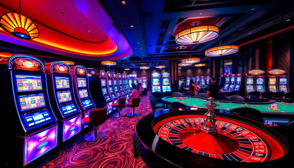 Exciting gaming atmosphere at XX88 casino featuring vibrant tables and enthusiastic players.