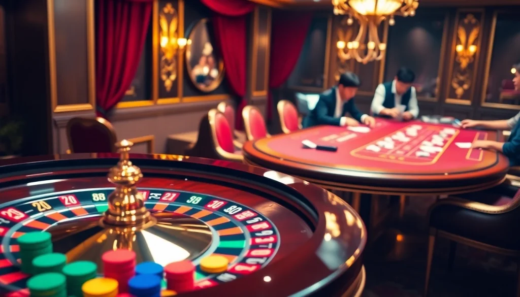 Experience the thrill at MM88 casino with vibrant roulette and excited players.