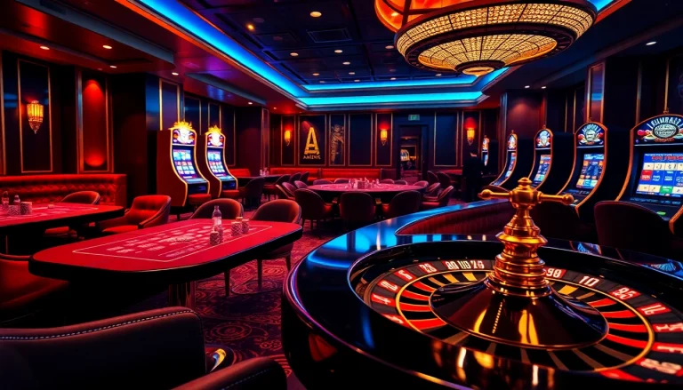 Experience the thrill of MM 88 through a luxurious casino scene with vibrant slot machines and poker tables.