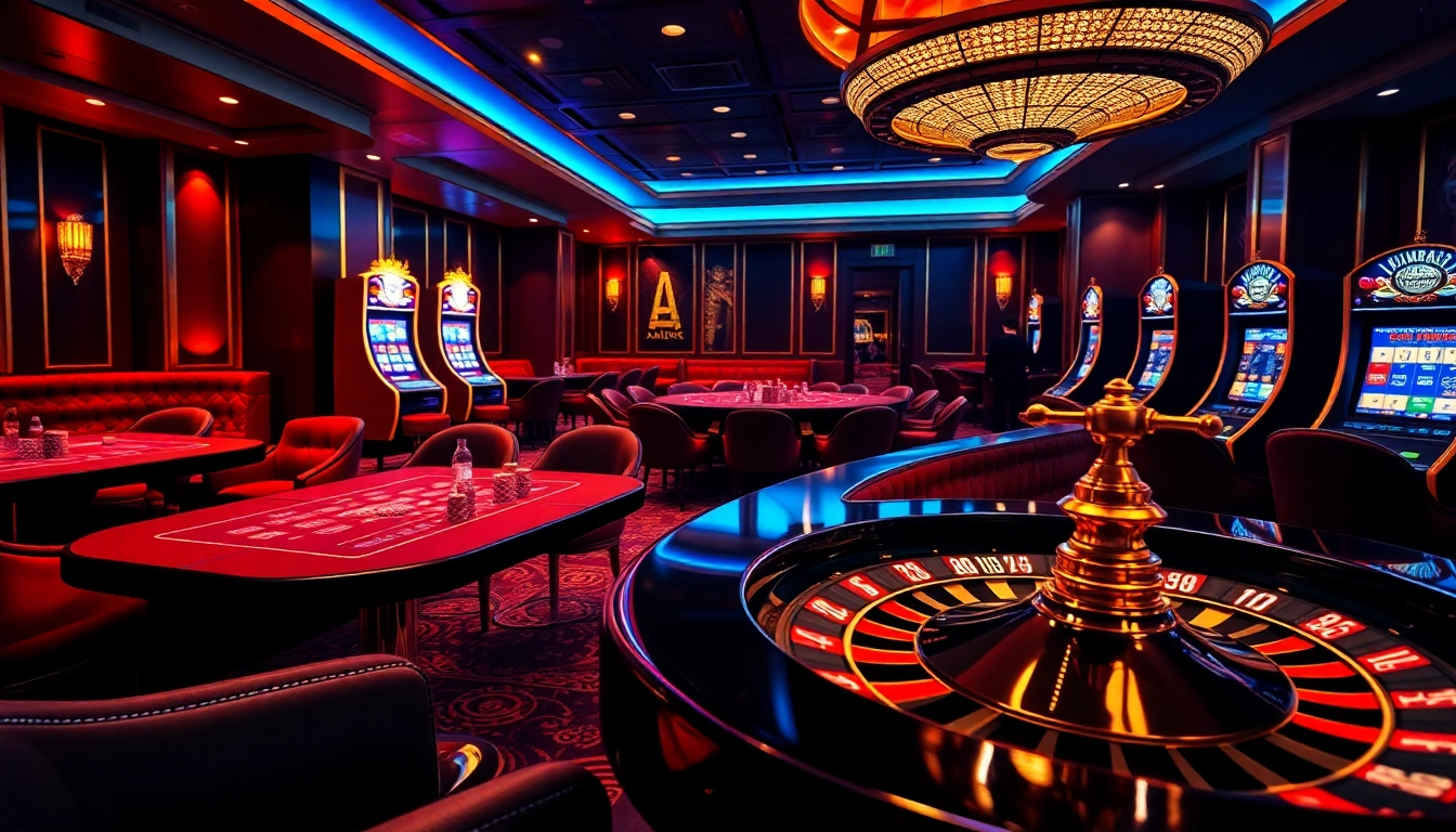 Experience the thrill of MM 88 through a luxurious casino scene with vibrant slot machines and poker tables.