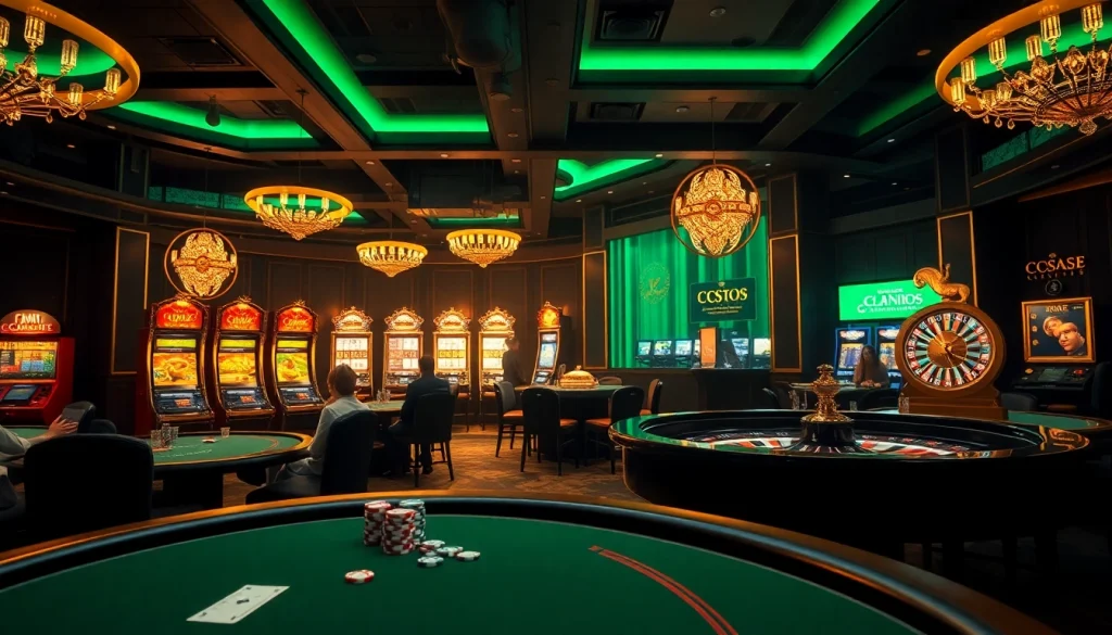 C168 enhances the thrill of gaming with vibrant casino visuals featuring poker games and slot machines.