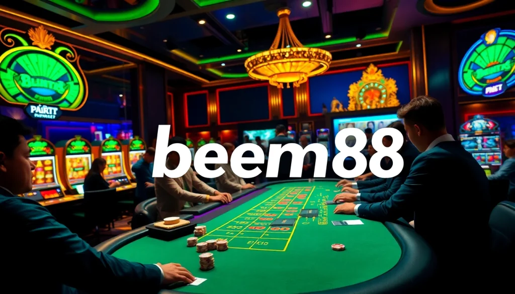 Experience high stakes at bem88's luxury casino with thrilling blackjack and vibrant slots.