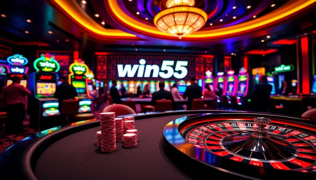 Experience the thrilling wins at win55 casino with vibrant gaming tables and exciting atmosphere.