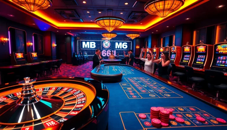 Experience the thrilling gameplay at MB66 with vibrant casino elements and elegantly designed poker tables.